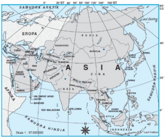 Letak Benua Asia Secara Astronomis, Geologis, dan Geografis